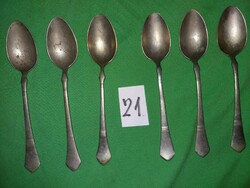 Antik ezüstözött alpakka teás kanál  6 - db szett egyben evőeszköz a képek szerint 21.