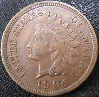 USA  1 cent    1904 . Postázom !!!