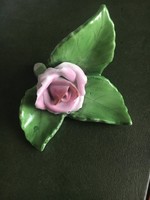 Antik Herendi porcelán, kézzel készült rózsa