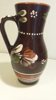 Sárospataki glazed ceramic jug, vase, mug, marked