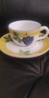 Majolica tea cup with grapes