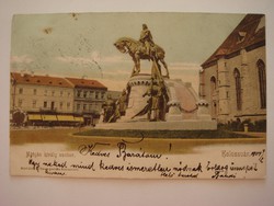 Old postcard 1904 Cluj King Matthias statue photo postcard