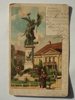 Old postcard 1901 Budapest honvéd statue photo postcard
