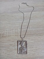 Silver-plated Art Nouveau pendant