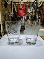 2db régi csiszolt üveg váza