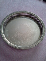 Tray silver-plated round tray diameter 28 cm