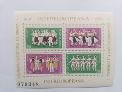 1981. INTEREUROPANA - BLOKK** - Románia