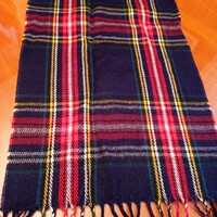Unisex plaid scarf, 31.5 x 146 cm + 7.5 cm fringe
