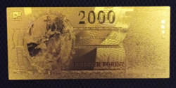 24 Kt gold two thousand forint banknote