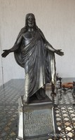 Huge silver-plated bronze statue of Jesus - temple relic