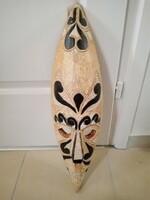 Dekoratív fa törzsi maszk, falidísz