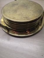Silver coasters, gilded steel surface 6 pcs. Complete set