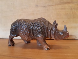 Old toy rhino figure -lineol- in very nice condition, built on a metal frame, pre-war