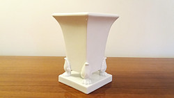 Régi fehér Herendi porcelán oroszlánlábas barokk váza 14 cm