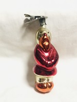 Old retro glass Christmas tree decoration, old dad, with clip