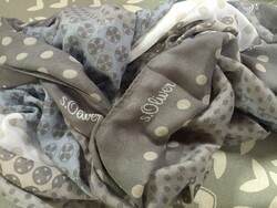 S.Oliver brand round scarf, polka dot, patterned fashion scarf