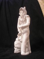 Porcelán Mikulás zsákjával  nagy 25 cm.es Santa claus művészi kivitelű bisquit porcelán ritkaság