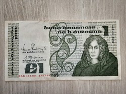 Írország 1 Font bankjegy Ritka ropogós VF