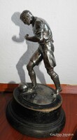 Soccer statue - silver-plated sculpture