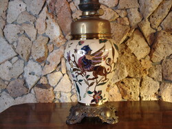 Kézzel festett nagyméretű majolika petróleum lámpa