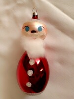 Régi retro cseh kézzel festett üveg Mikulás Télapó figura karácsonyfa dísz 13 cm ritka