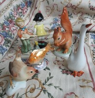 Nipp csomag - porcelán és egy kerámia figura  (kis sérülésekkel) csomag