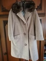 Női kabát ezüst róka szőrmével  L - Xl méret !