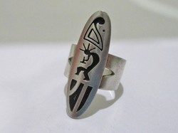 Beautiful old Hungarian handmade Kokopelli silver ring