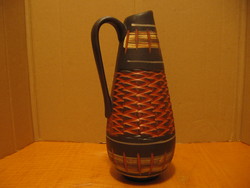 Retro collector's w-germany akru jug vase with handle 3/20 a. Krupp clinker ceramic