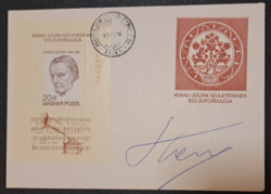Kocsis Zoltán Kossuth díjas karmester dedikálás autogram, 1982.