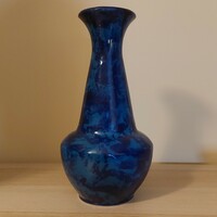 Retro kék kerámia váza