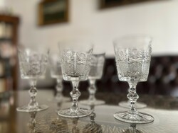 6 darab fehér boros kristály pohár