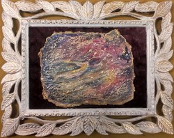Star lighter. Miniature. Including frame, 23x18 cm, picture painted on cork. Zsófia Károlyfi won the first prize.