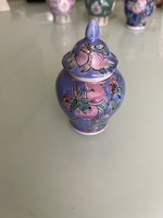 Tündéri Kinai kézzel festett fedeles kis váza.