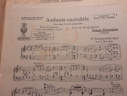 Orchestral sheet music 1928 - Tchaikovsky: andante cantabile a.J.B. 8996 Lyra no 3754