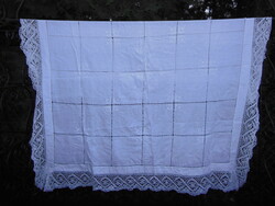 Tablecloth - handmade - 172 x 162 cm - white - linen - flawless
