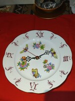 Vintage Herendi porcelán Viktória tányér falióra eredeti dobozában