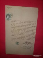 Antik 1871 Nagyvárad Celláth Bálint ügyvédjelólt meghatalmazási okirata ellenjegyezve, bélyegezve