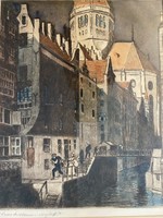 Amsterdam detail - color etching