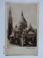 Régi képeslap: Szeged, Fogadalmi templom, 1927