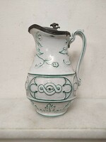 Antik porcelán kancsó ón fedéllel 18-19. század 429 6280