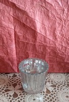 Silver Ribbed Polka Dot Holiday Glass Candle Holder Glass Christmas Decoration, Recommend!