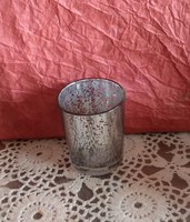 Silver tiny polka dot festive glass candle holder glass Christmas decoration, recommend!