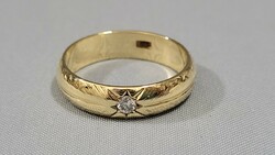 14 K gold ring with brilliant, diamond 6.11 g