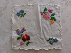 Old Kalocsa embroidered small tablecloth or handkerchief