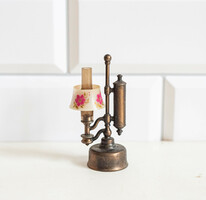 Mini réz lámpa formájú faragó - lámpás, gázlámpa - babaházi kiegészítő, bababútor, miniatűr