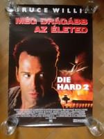 Die Hard 2 Még drágább az életed eredeti mozi film plakát Bruce Willis akciófilm ritkaság