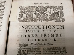 Joseph balthasar winckler: institutionum imperialum commentarius, 1768 antique law book. Rare!