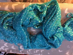 Fashionable, blue, speckled, large-sized scarf, bandana