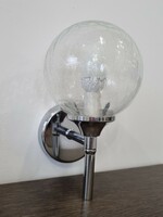 Króm falikar/fali lámpa pár ,repeszettt üvegbúrával